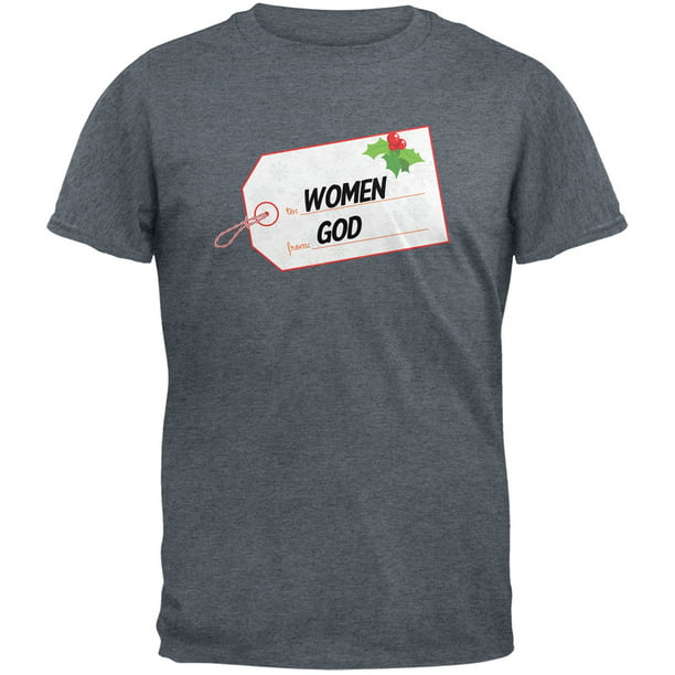 To Women From God Christmas Tag Heather Grey Adult Long Sleeve T-Shirt